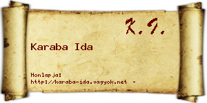 Karaba Ida névjegykártya
